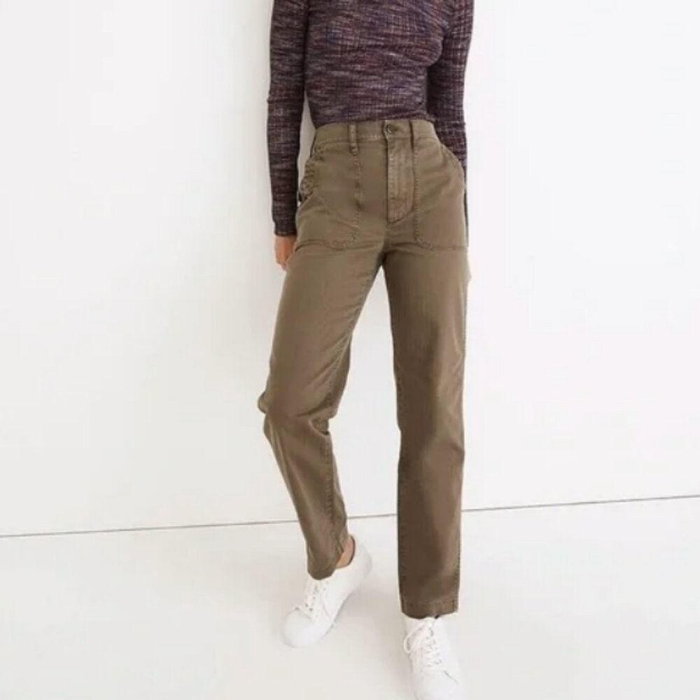 Madewell Olive Straight-Leg Utility Pants
